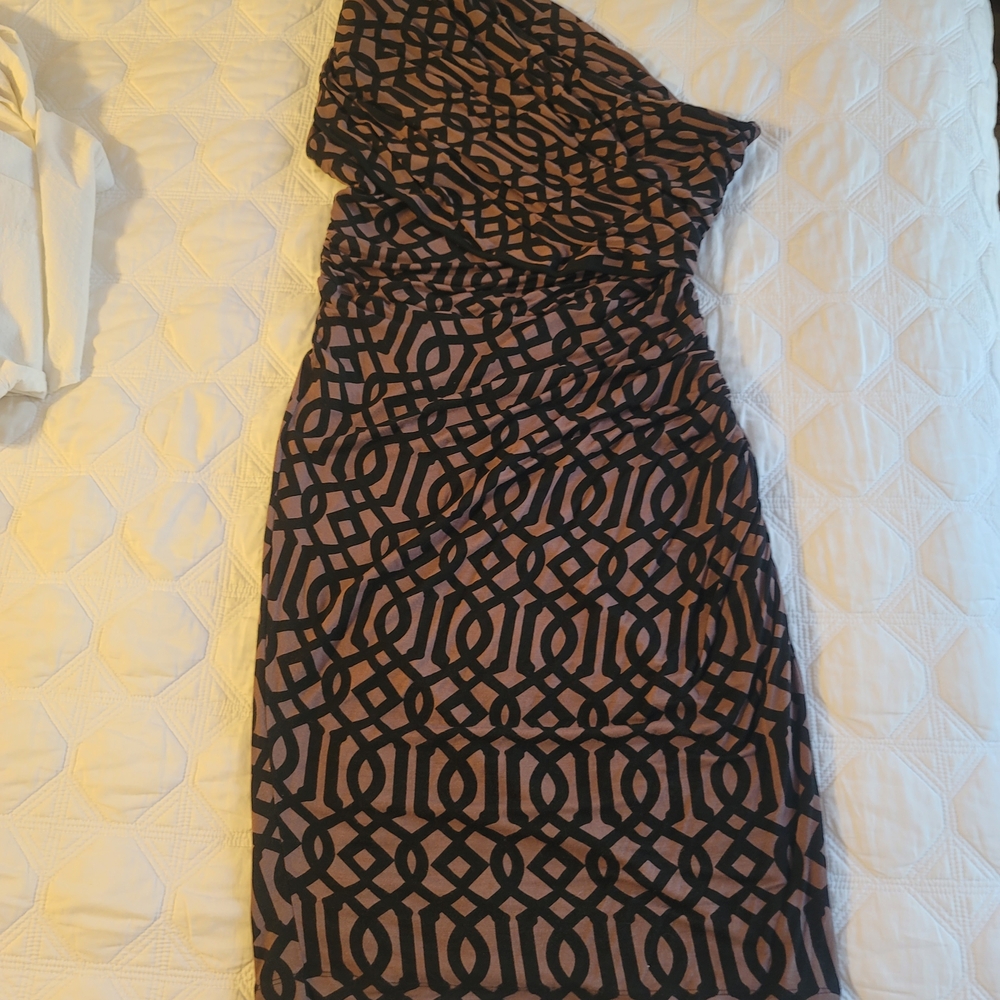 Tracy Reese Black and Brown Patterned Dress